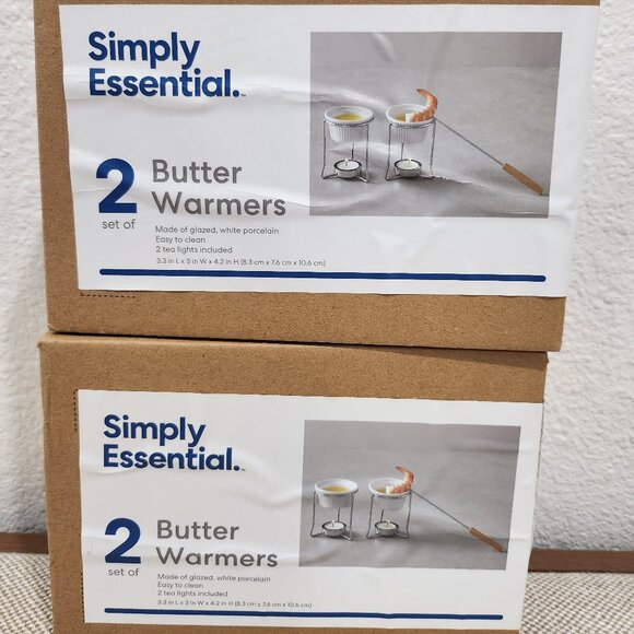 Simply Essential Set of 2 Butter Warmers x2 - Picture 1 of 5